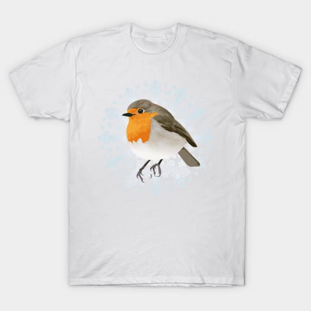 Christmas Robin T-Shirt by AnthonyZed